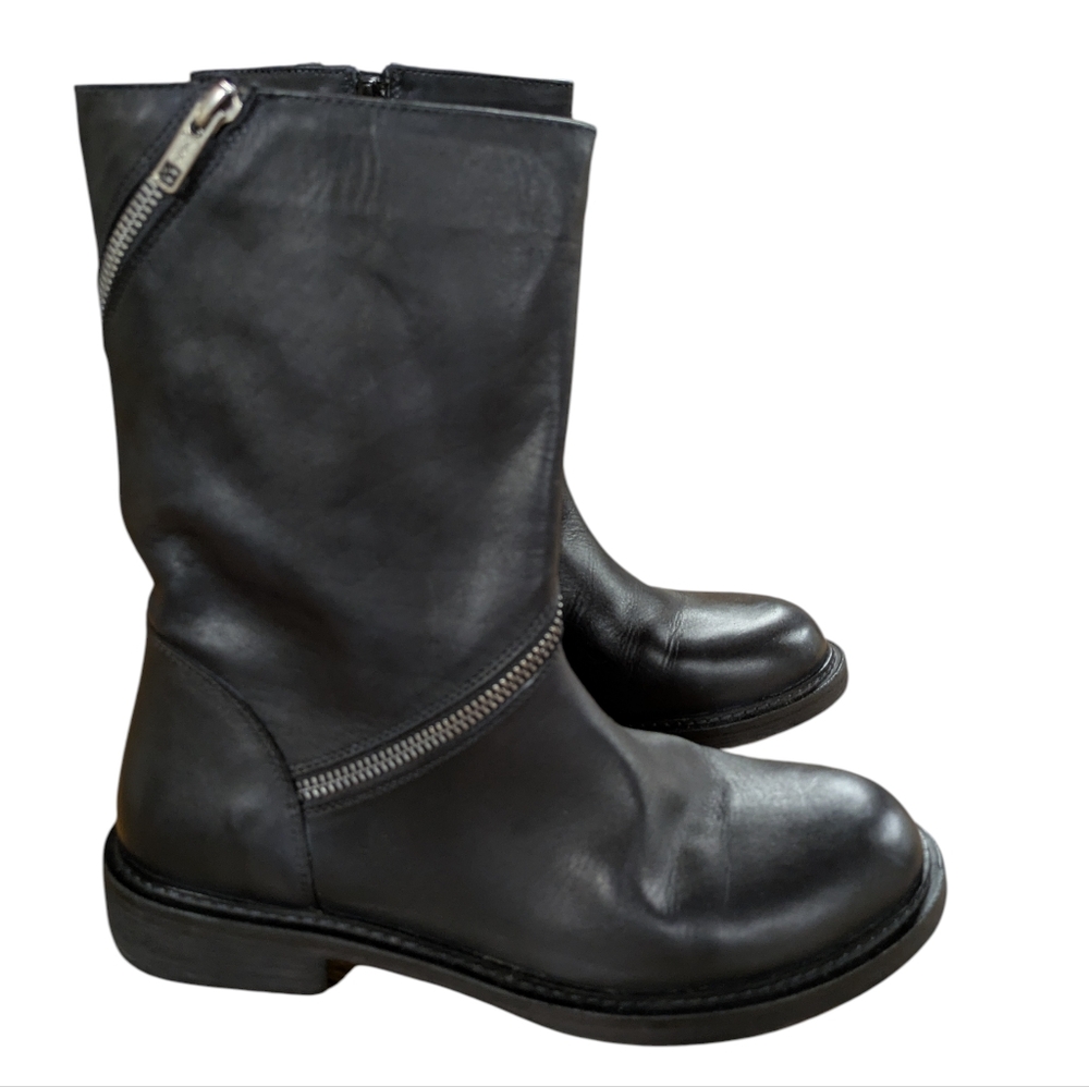 Vintage Foundry Regine Zip Around Black Leather Boots Size 7.5 - Picture 2 of 10